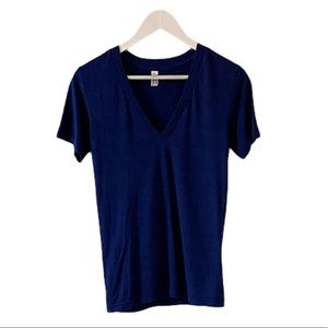 American Apparel The Track Shirt Blue V Neck XS